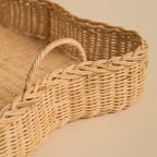 Rattan Scalloped Tray Vera Large Natural