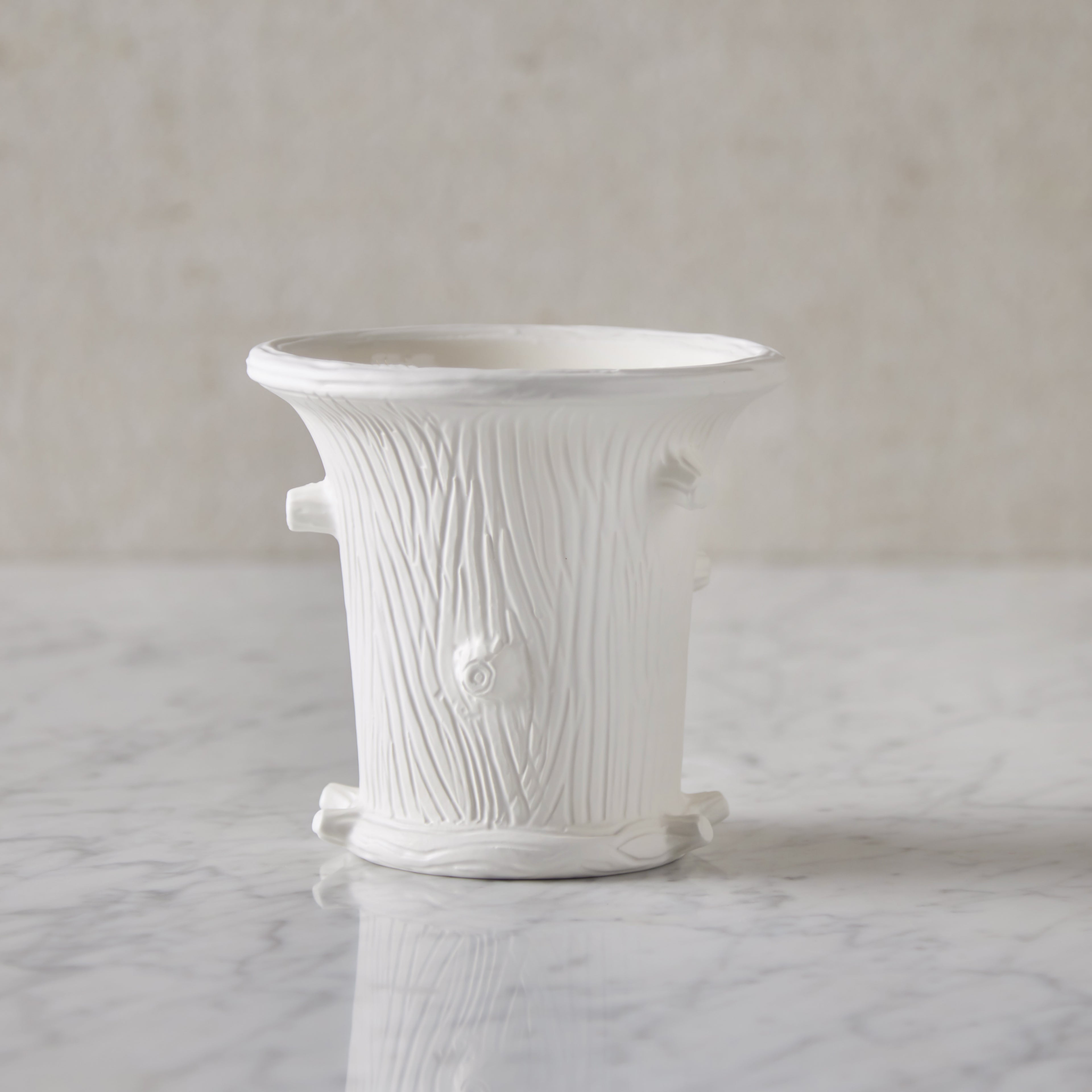 Round Faux Bois Cachepot