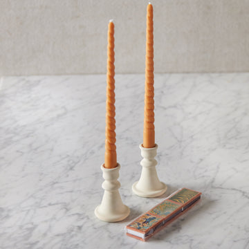 Pair of Unglazed Spanish Candlesticks