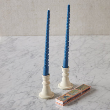 Barley Twist Candles, Dark Blue