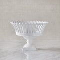 French Earthenware Openwork Basket on Square Pedestal