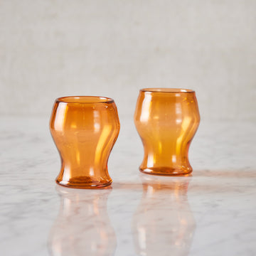 Set of 2 Amber Goblets