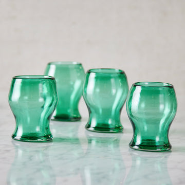 Set of 4 Green Goblets