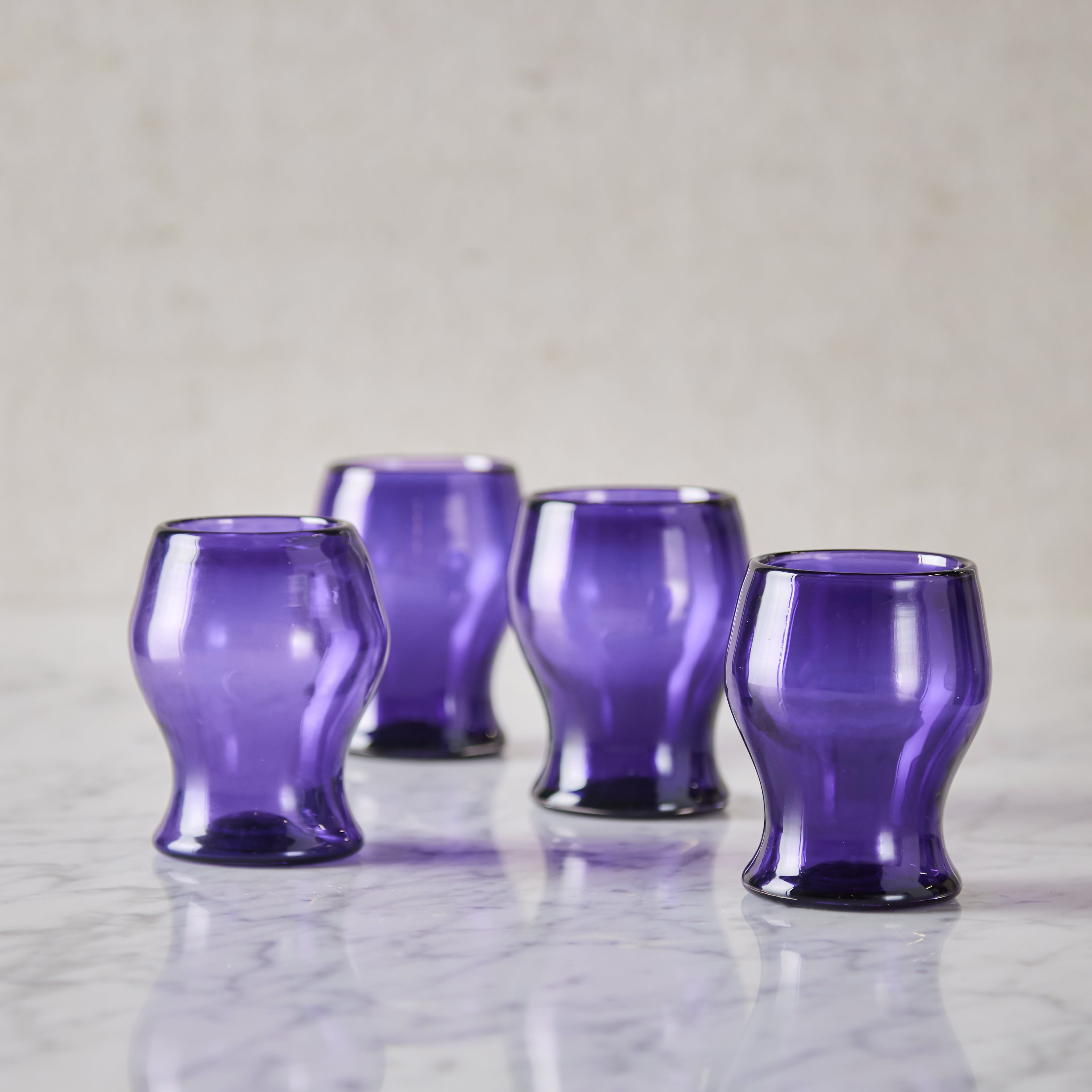 Set of 4 Amethyst Goblets