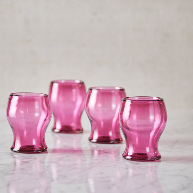 Set of 4 Rose Goblets