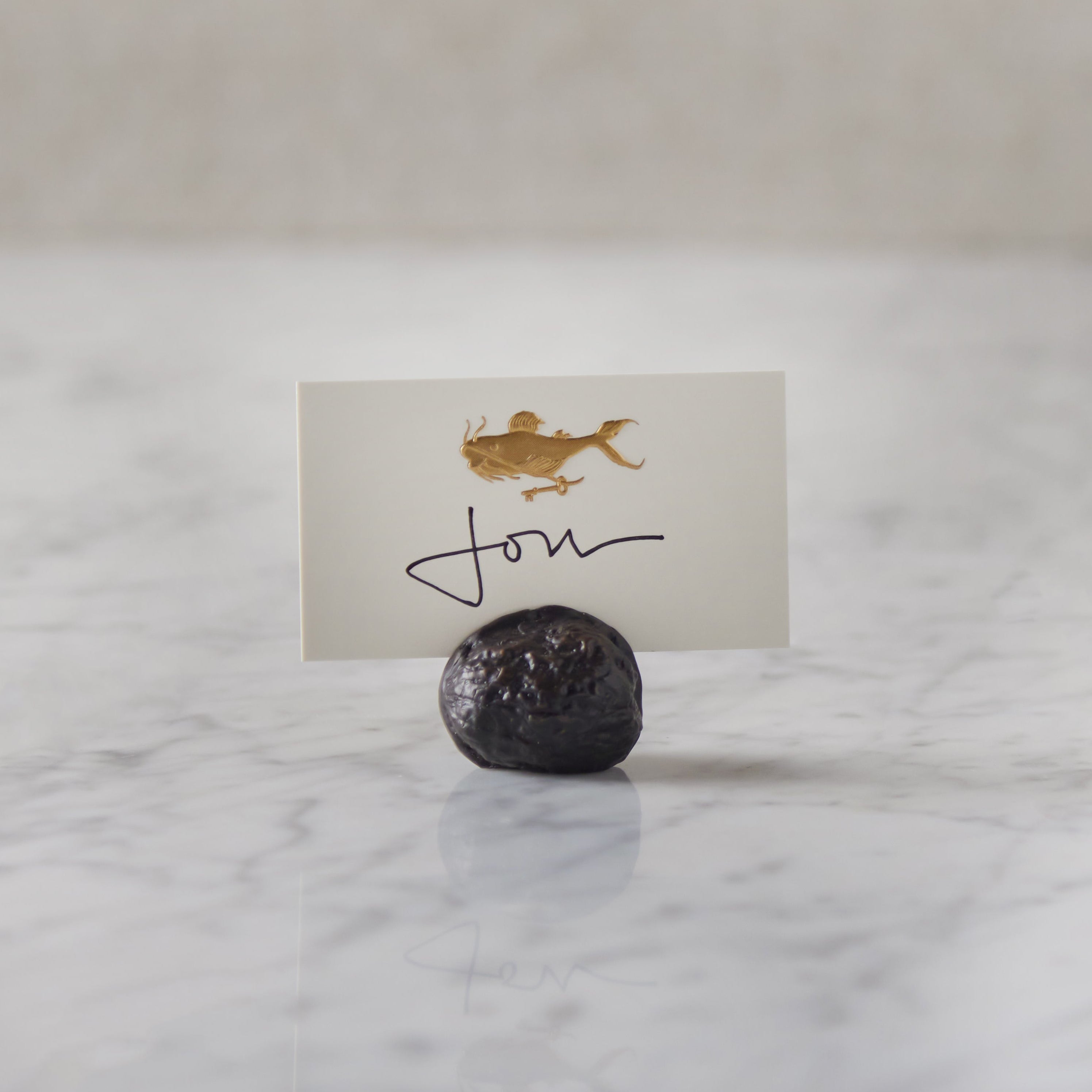 Bronze Walnut Place Card Holder