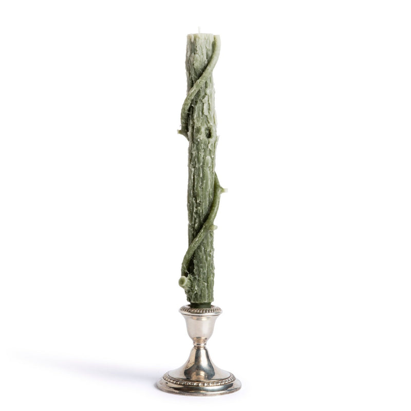 Bittersweet Oak Stick Candle, Forest Green