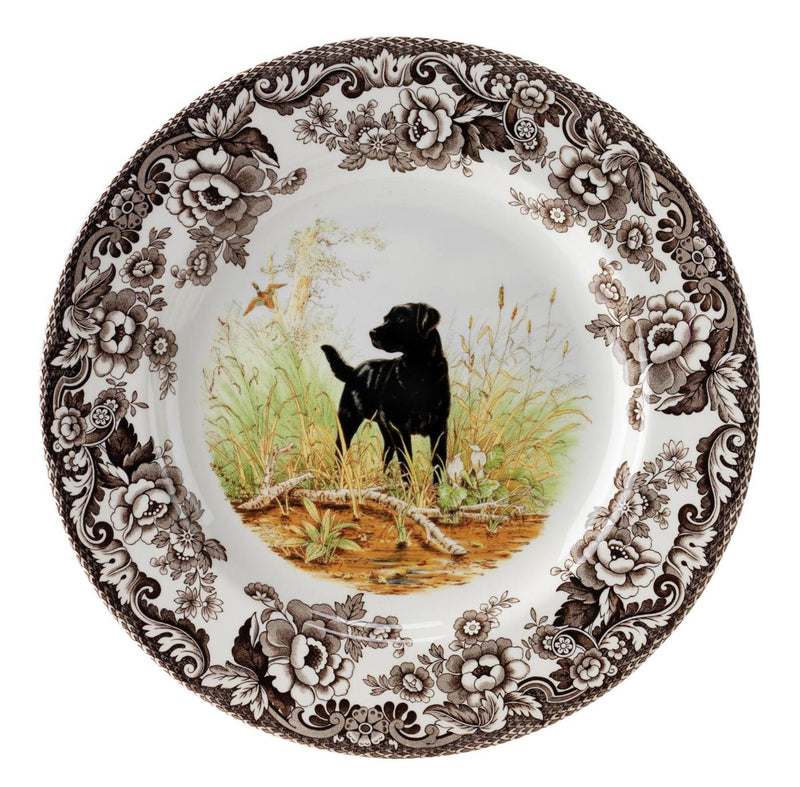 Spode Woodland Plate, Black Lab