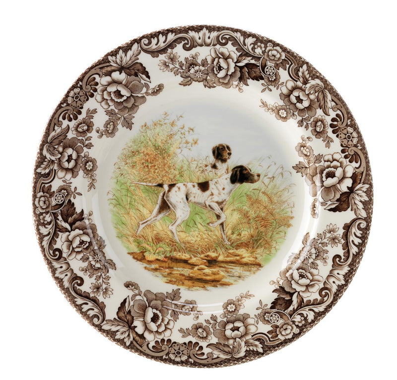 Spode Woodland Plate, Flat Coated Pointer