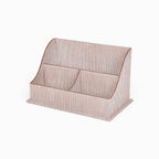 Block-Printed Letter Holder, Brown Pinstripe