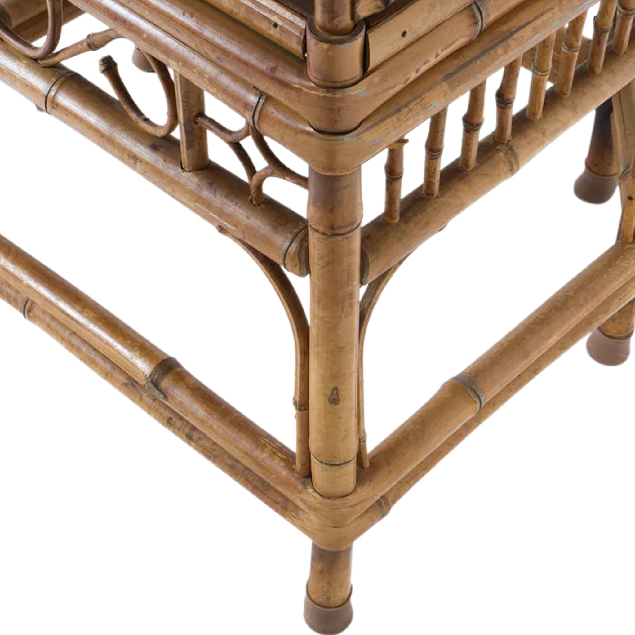 Vintage Chinese Chippendale Bamboo Chair