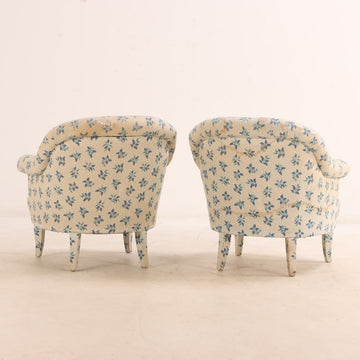 Pair of French Napoleon III Style Club Chairs, Circa 1945