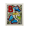 Original Hand-Colored Alphabet Block Print, Letter B