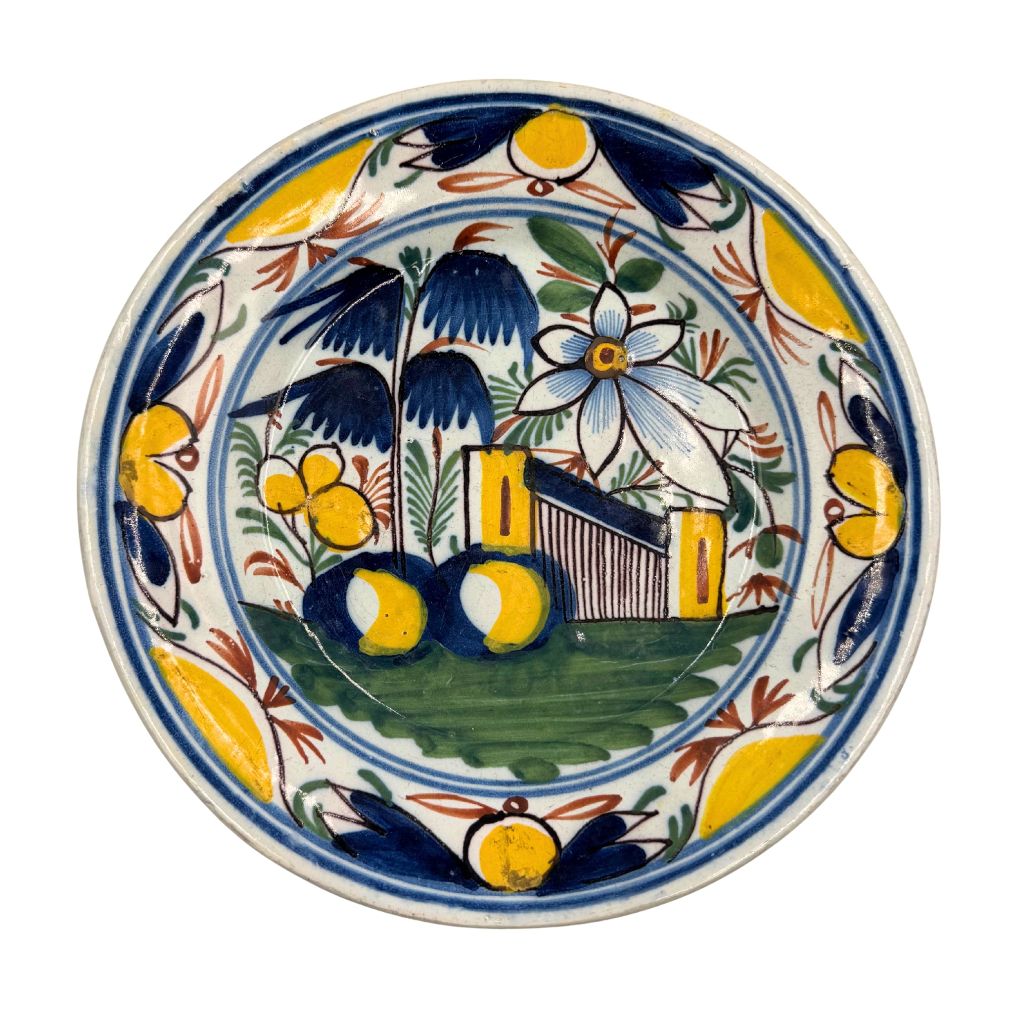 Early Nineteenth Century Hand Painted Delft Plate