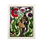 Original Hand-Colored Alphabet Block Print, Letter C