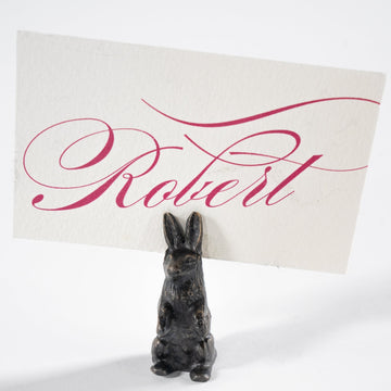 Bronze Bunny Place Card Holder