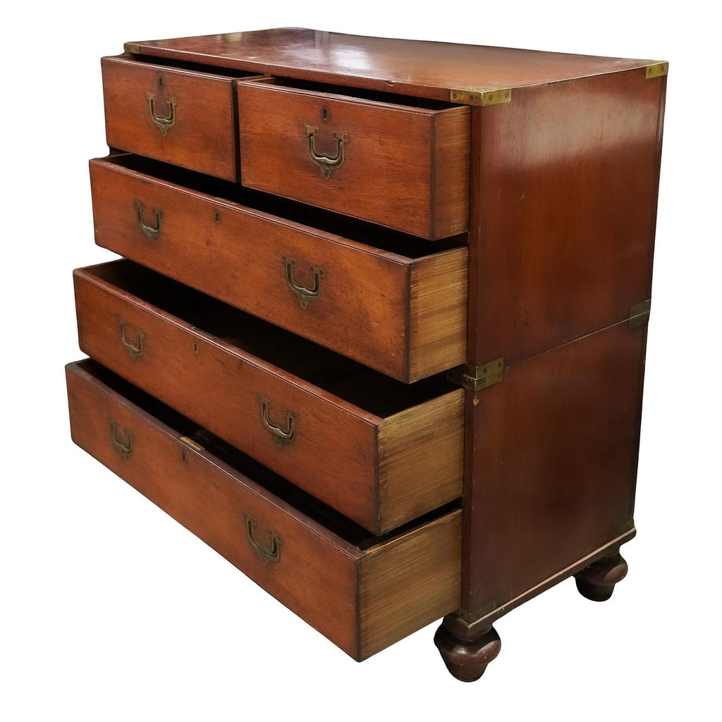 19th Century English Campaign Chest of Drawers