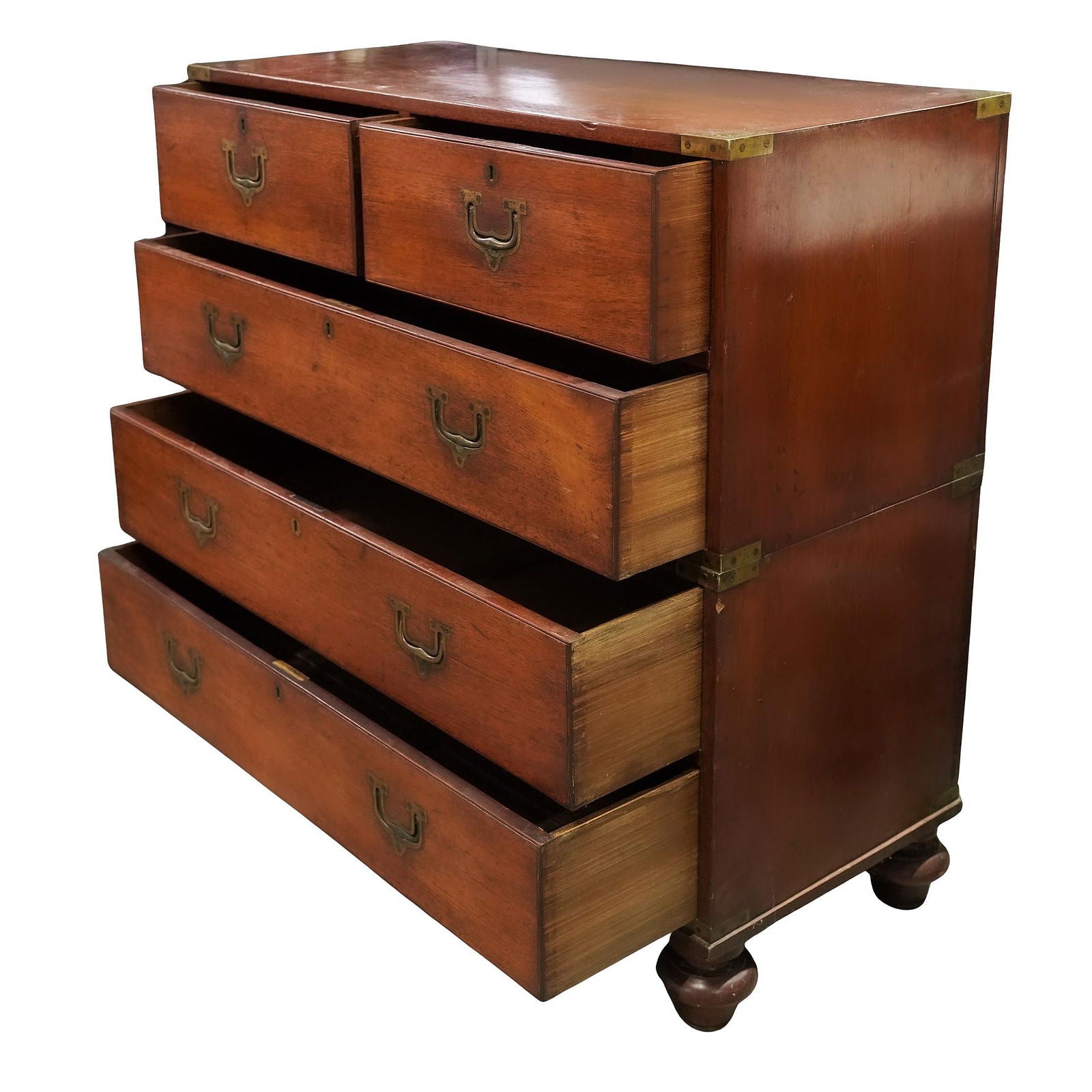 19th Century English Campaign Chest of Drawers