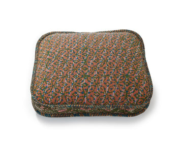 Handblocked Pillow in Geometric Sage Rain