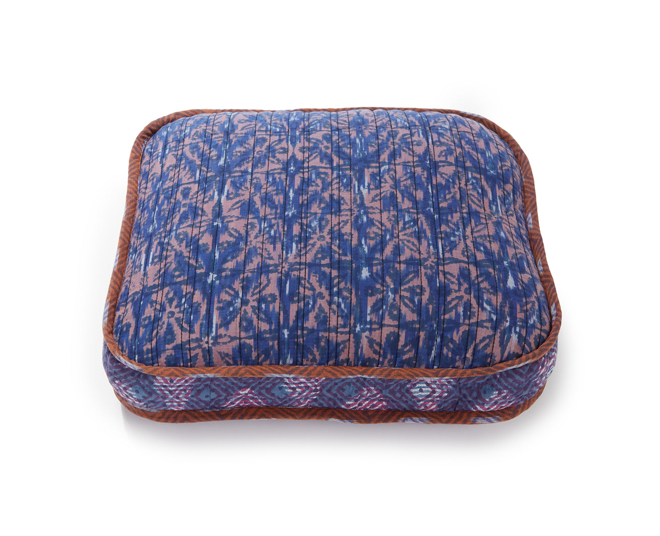 Handblocked Pillow in Indigo Spring Regalia