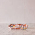 Marbled Hexagonal Nesting Tray Set, Pink & Terracota