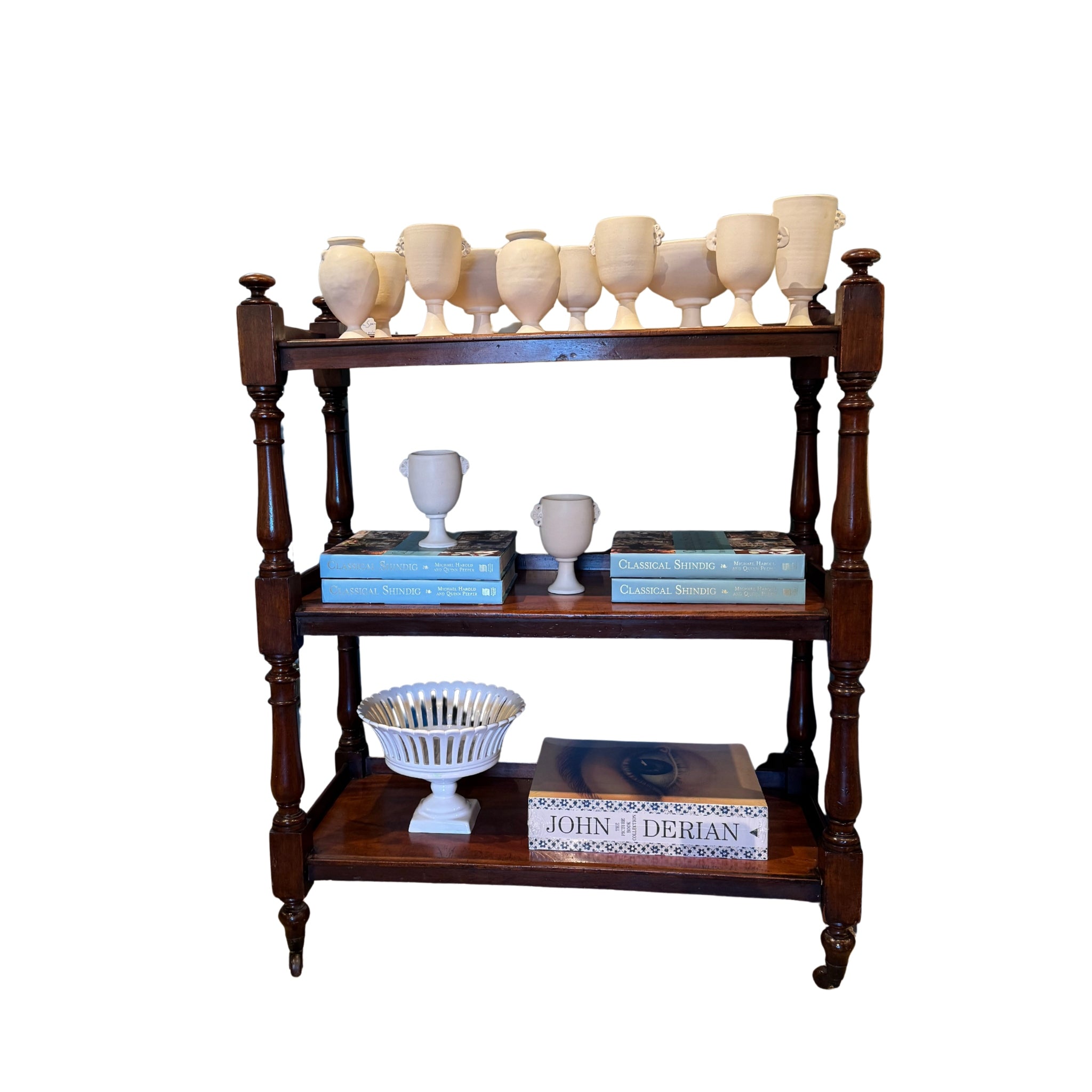 19th Century English Mahogany Butler's Trolley