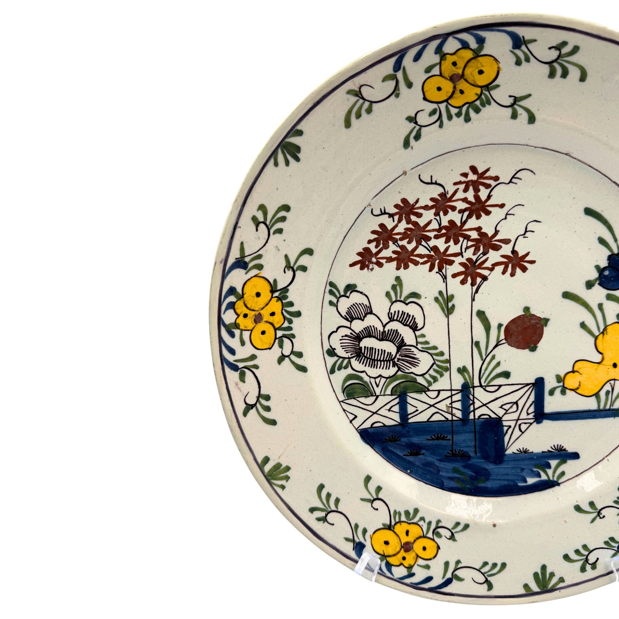Early Nineteenth Century Hand Painted Delft Platter