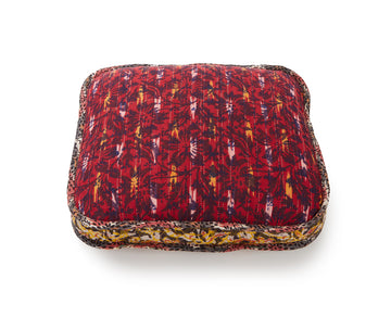 Handblocked Pillow in Berry Citrus Bracken