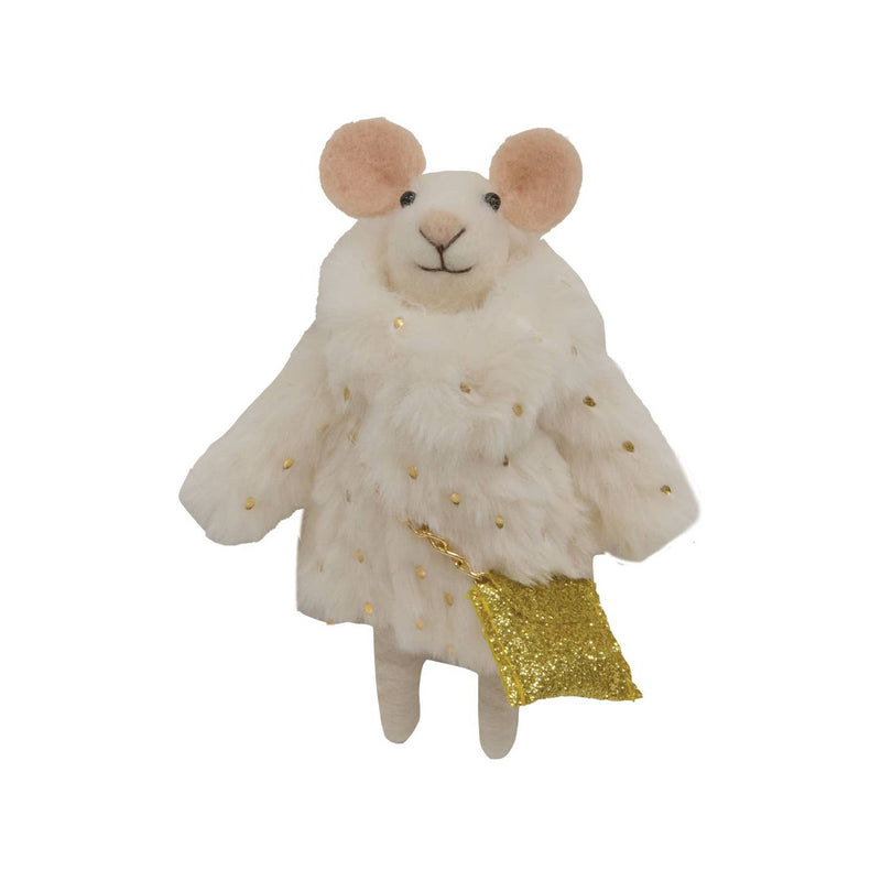 Fur Coat Felt Mouse Ornament