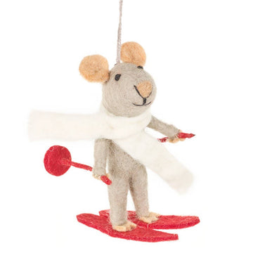 Ski Felt Mouse Ornament