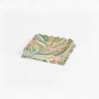 Marbled Scalloped Tray Set, Moss & Pink