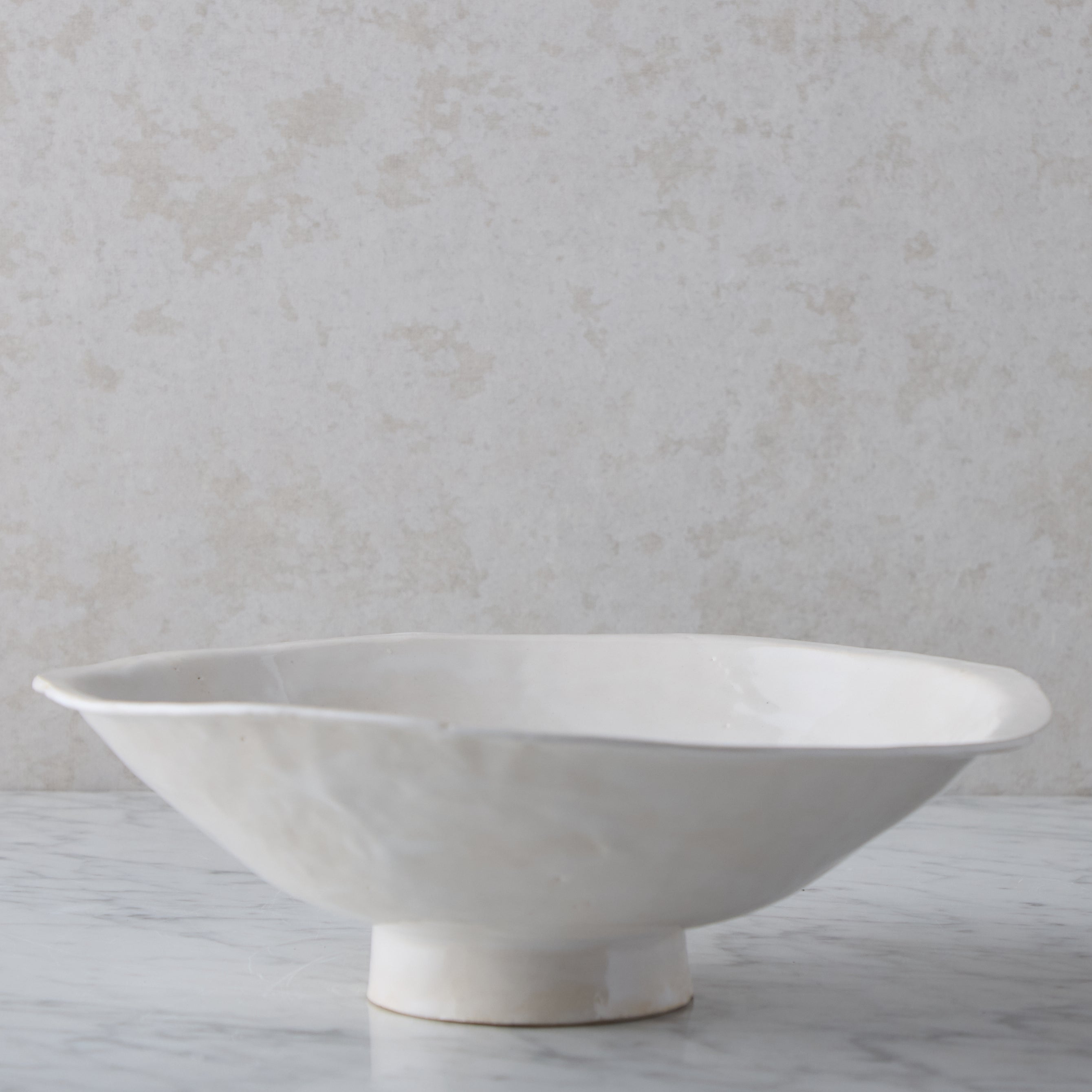 White Glazed Stoneware Serving Bowl