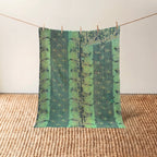 Vintage Indian Kantha Quilt, Terracotta & Green