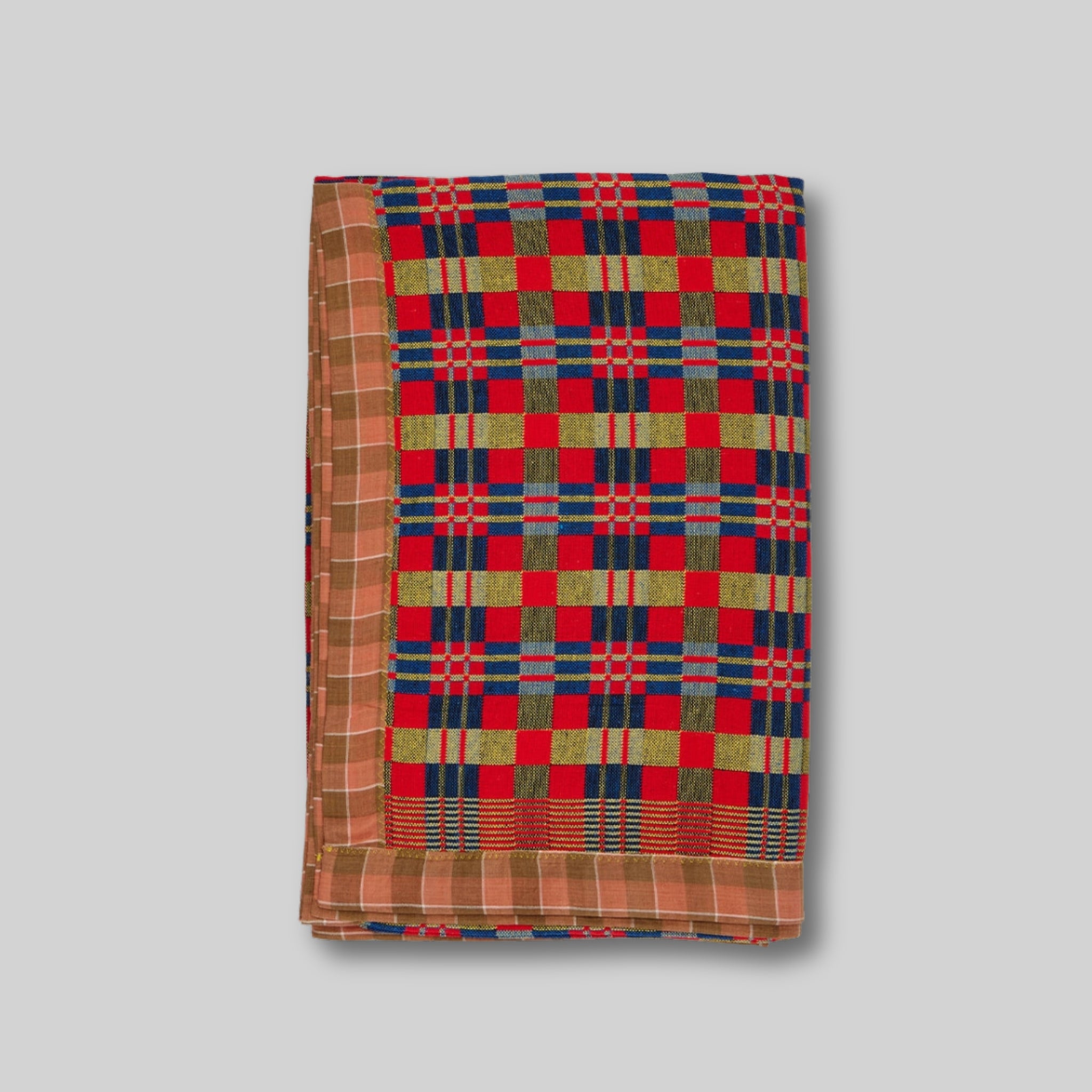 Cotton Jacquard Blanket in Strawberry Sunset Lapis