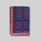Cotton Jacquard Blanket in Read, Write & Blue