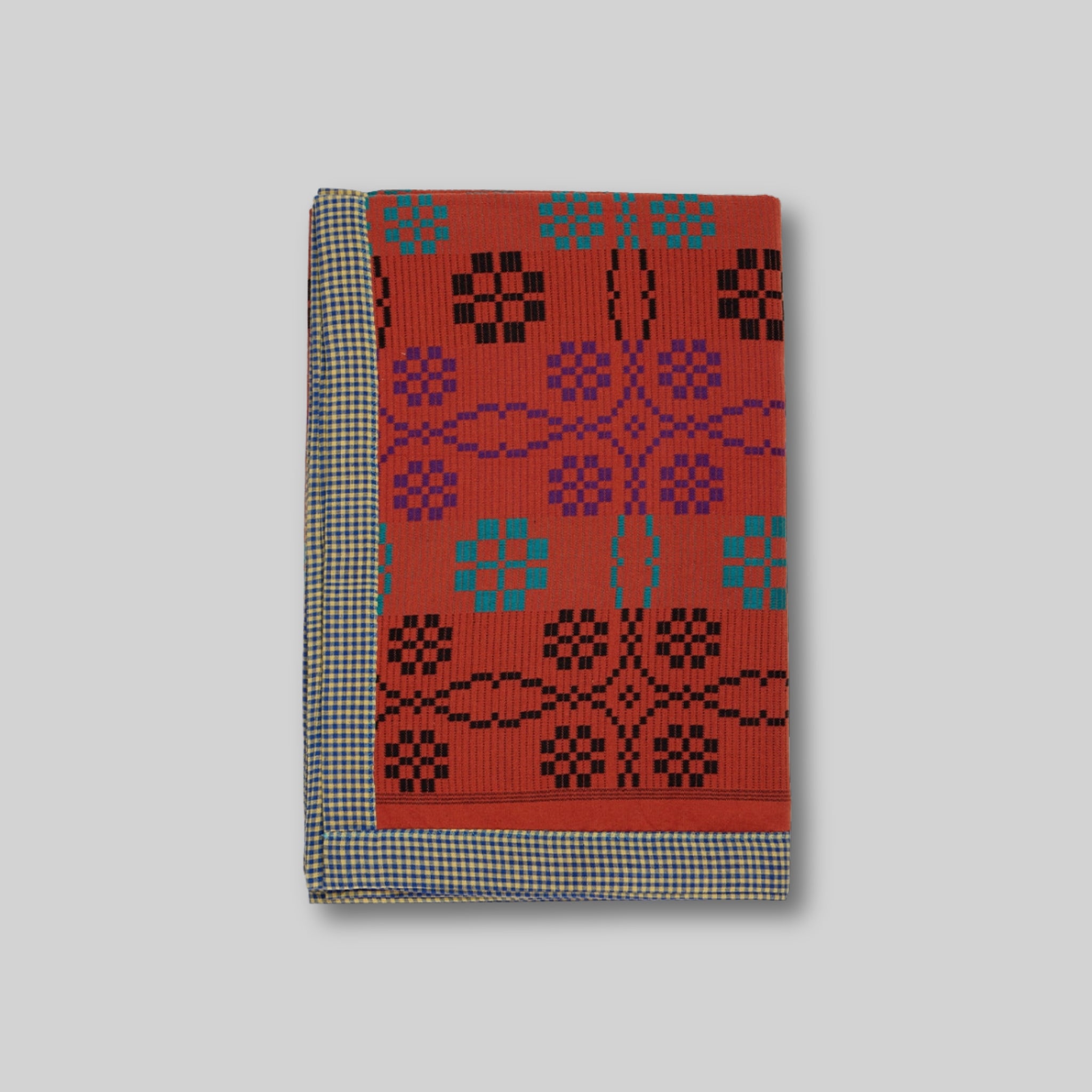 Cotton Jacquard Blanket in Persimmon Julip Crest