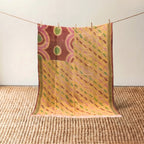 Vintage Indian Kantha Quilt, Berry & Saffron