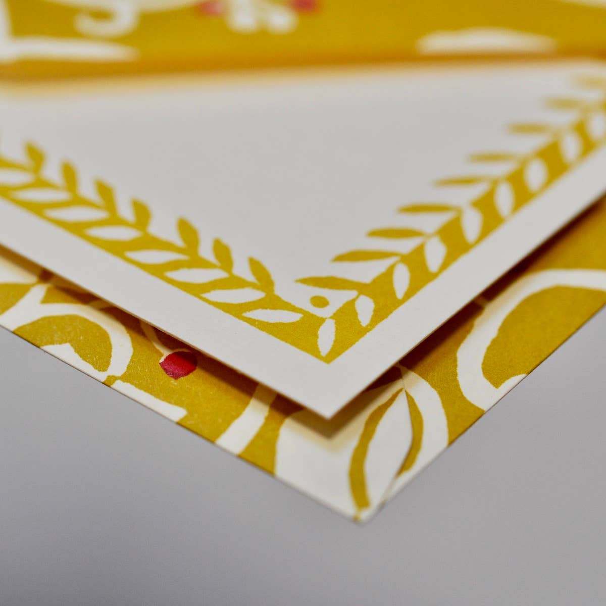 Set of Notecards and Envelopes Ivy Piccalilli and Cranberry