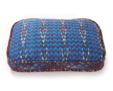 Handblocked Pillow in Raspberry Lagoon, Rectangle