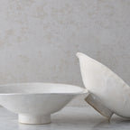 White Glazed Stoneware Serving Bowl