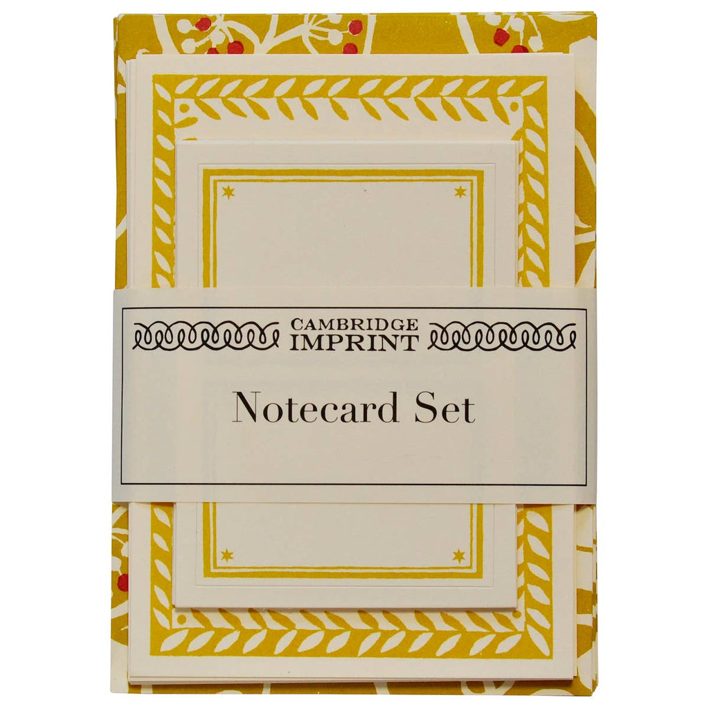 Set of Notecards and Envelopes Ivy Piccalilli and Cranberry
