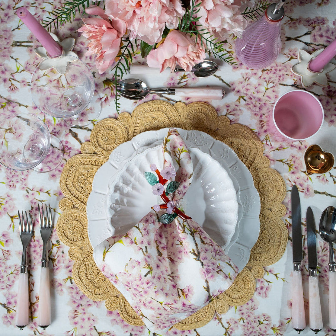 Summerill & Bishop Cherry Blossom Linen Tablecloth