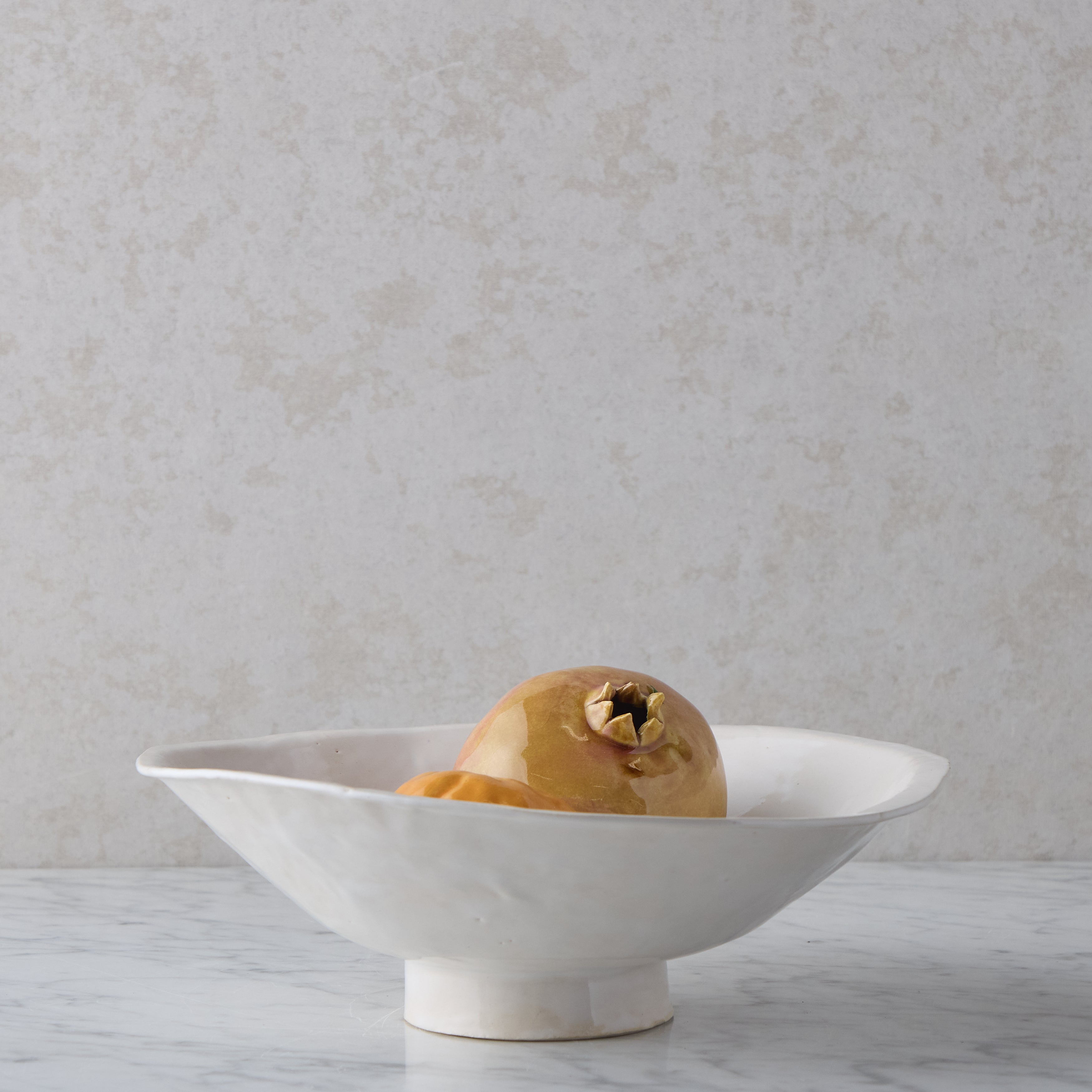 White Glazed Stoneware Serving Bowl