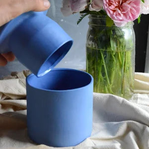 Ceramic Butter Keeper in Matte Cobalt
