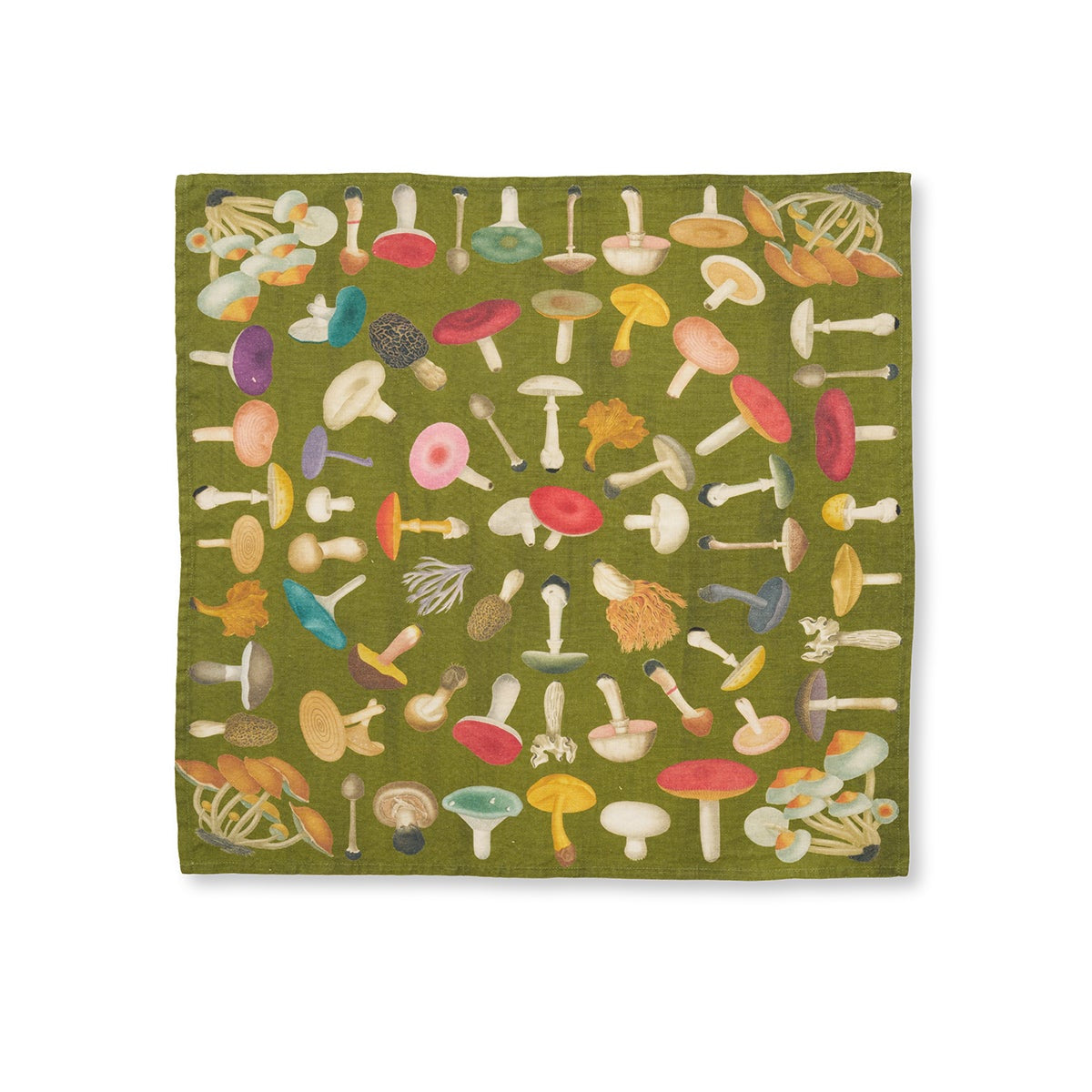 Summerill & Bishop x John Derian Green Fungi Mushroom Linen Napkin