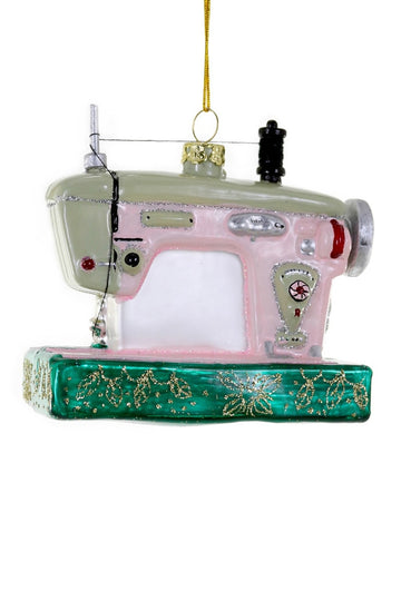 Sewing Machine Glass Ornament