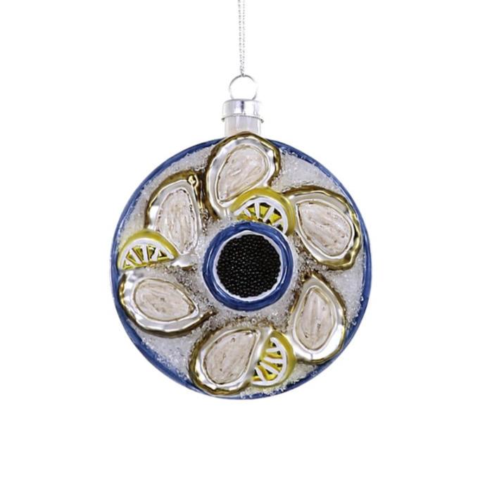 Plated Oyster Glass Ornament