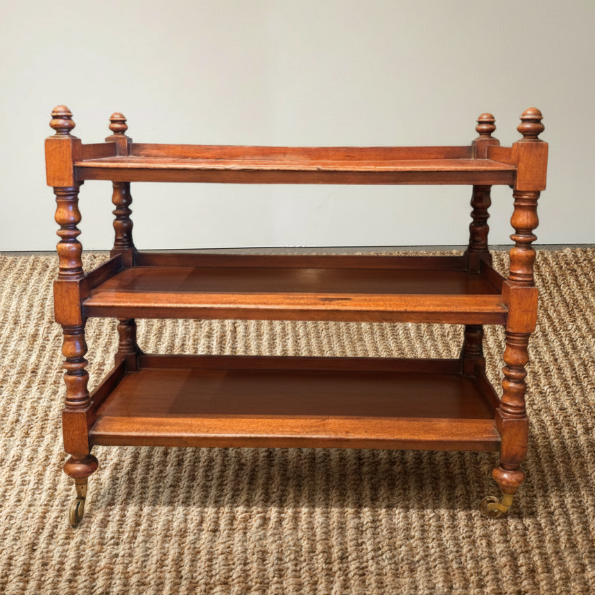 19th Century Mahogany Butler's Trolley on Casters