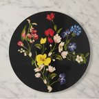 Summerill & Bishop x John Derian Botanical Wildflower Cork-Backed Placemat in Black