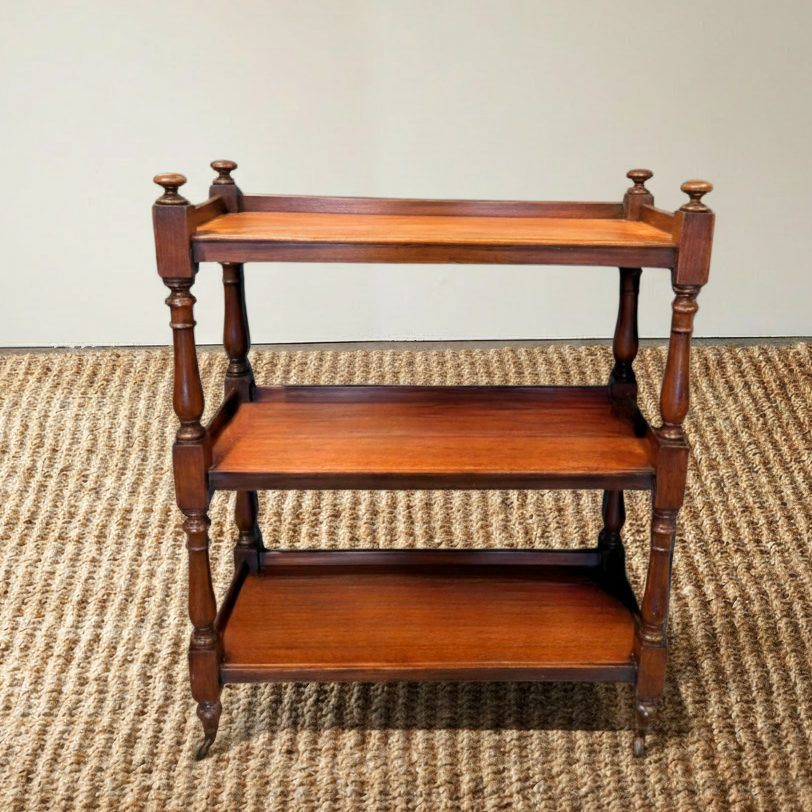 19th Century English Mahogany Butler's Trolley